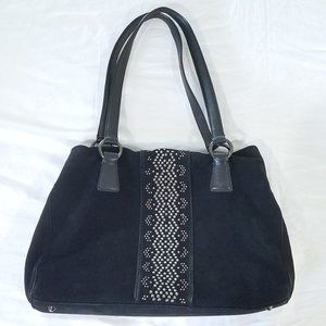 Via Spiga black suede shoulder bag